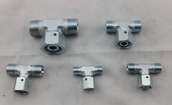 اتصالات سه راهی شاخه آداپتور لوله هیدرولیک نوع نیش رزوه متریک با مهره چرخشی سری L